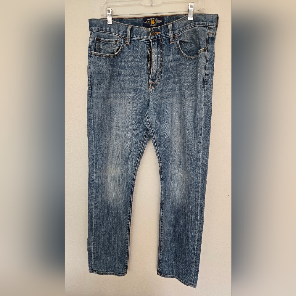 Lucky Brand Blue Denim Jeans with Leather Patch